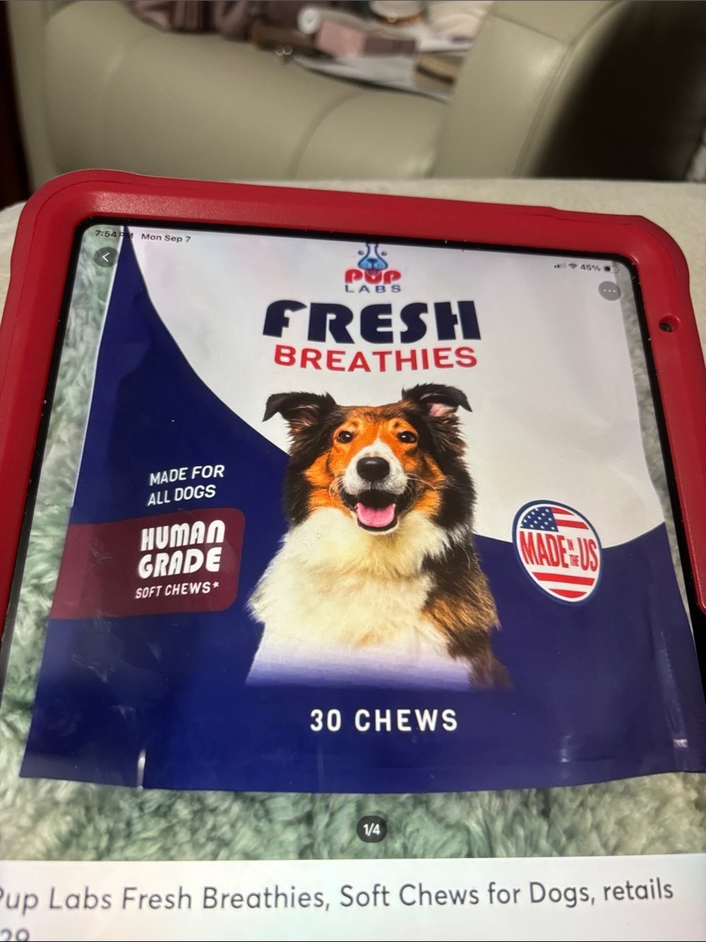 Pup Labs Fredh Breathies, soft chews for digs, retails $29